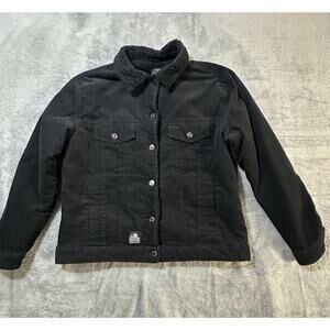 Lurking Class by Sketchy Tank Sherpa Corduroy Jacket Black Tigers Embroidered